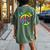 Psychedelic Tie Dye Hippie Be Kind Peace Sign Women's Oversized Comfort T-Shirt Back Print Moss