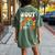 Retro Groovy Peace Out Single Digits 10Th Birthday Girl Women's Oversized Comfort T-shirt Back Print Moss