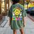 Smile Face Teacher Last Day Of School Schools Out For Summer Women's Oversized Comfort T-Shirt Back Print Moss
