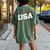 Usa 4Th Of July United States America American Men Women Women's Oversized Graphic Back Print Comfort T-shirt Moss