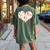 Vintage Retro Be Kind Heart 70S Boho Peace Hippie Women's Oversized Comfort T-Shirt Back Print Moss