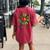 Daisy Peace Sign Hippie Soul Hippie Flower Lovers Women's Oversized Comfort T-Shirt Back Print Crimson
