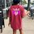 Football Cheer Mom Pink For Breast Cancer Warrior Women's Oversized Comfort T-shirt Back Print Crimson