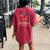 Handprints And Hearts All Together Now Summer Reading 2023 Women's Oversized Comfort T-Shirt Back Print Crimson
