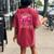 Just A Girl Who Loves Hiking Hiker Mountaineer Women's Oversized Comfort T-shirt Back Print Crimson