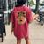 Monkey Face Breath Halloween Costume Women's Oversized Comfort T-shirt Back Print Crimson