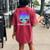 Panama City Flamingo Silhouette Group Vacation Women's Oversized Comfort T-Shirt Back Print Crimson
