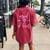 Wedding Bachelorette Party For Maid Of Honor From Bride Women's Oversized Comfort T-Shirt Back Print Crimson