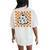 Checkered Daisy Ghost Floral Ghost Halloween Groovy Ghost Women's Oversized Comfort T-Shirt Back Print Ivory