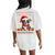 French Bulldog Christmas Santa Hat Ugly Christmas Sweater Women's Oversized Comfort T-Shirt Back Print Ivory