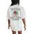 Never Underestimate An Old Lady Who Loves Knitting March Women's Oversized Comfort T-Shirt Back Print Ivory