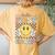 1St Grade Team Back To School Hello First Grade Smile Face Women's Oversized Comfort T-Shirt Back Print Mustard