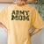 Army Mom Distressed Font With Army Pattern Mom Of Us Army Women's Oversized Comfort T-Shirt Back Print Mustard