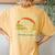 Bass Fish Papa Grandpa Retirement Retired Gone Fishing Women's Oversized Comfort T-Shirt Back Print Mustard