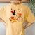 Black Cat Fall Bicycle Autumn Halloween Women's Oversized Comfort T-Shirt Back Print Mustard