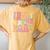 In My Bride Era Groovy Bachelorette Wedding Engagement Women's Oversized Comfort T-Shirt Back Print Mustard