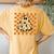 Checkered Daisy Ghost Floral Ghost Halloween Groovy Ghost Women's Oversized Comfort T-Shirt Back Print Mustard