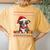 French Bulldog Christmas Santa Hat Ugly Christmas Sweater Women's Oversized Comfort T-Shirt Back Print Mustard