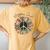 Hippie Soul Daisy Peace Sign Flower Lovers Women's Oversized Comfort T-Shirt Back Print Mustard