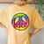Be Kind Always Fun Tie Dye Peace Sign Kindness T Women's Oversized Comfort T-Shirt Back Print Mustard