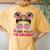 Little Miss 7Th Birthday Donut Girls Birthday 7 Years Old Women's Oversized Comfort T-Shirt Back Print Mustard