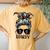 Messy Bun Hat Howdy Rodeo Western Country Southern Cowgirl Women's Oversized Comfort T-Shirt Back Print Mustard