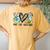 Peace Love Eighth Grade Tie Dye Student Teacher Women's Oversized Comfort T-Shirt Back Print Mustard