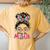 Pray For Maui Hawaii Strong Messy Bun Girls Women's Oversized Comfort T-Shirt Back Print Mustard