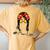 Softball Mom For Women Messy Bun Women's Oversized Comfort T-Shirt Back Print Mustard