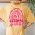 Support Squad Pink Rainbow Ribbon Breast Cancer Awareness Women's Oversized Comfort T-Shirt Back Print Mustard