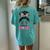 Pray For Maui Hawaii Strong Messy Bun Girls Women's Oversized Comfort T-Shirt Back Print Chalky Mint