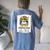 Purple Gold Football Mom Mother Football Vibes Women's Oversized Comfort T-Shirt Back Print Blue Jean
