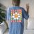 Eleven Is A Vibe Groovy 11Th Birthday Party Daisy Flower Women's Oversized Comfort T-Shirt Back Print Moss