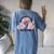Ghouls Just Wanna Have Fun Cute Halloween Ghost Girl Graphic Women's Oversized Comfort T-Shirt Back Print Moss