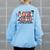 Retro Spooky Sister Floral Boho Ghost Sis Halloween Costume Gifts For Sister Funny Gifts Women's Oversized Back Print Sweatshirt Light Blue