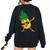 Dabbing Pineapple Hawaii Dab Dance Hawaiian Kids Women's Oversized Sweatshirt Back Print Black