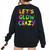 Retro Glow For Kids And Adults In Bright Colors 80 90 Women's Oversized Sweatshirt Back Print Black