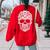 Halloween Skeleton Skull Gamer Boys Men Controller Gaming Women Oversized Sweatshirt Back Print Red