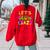 Retro Glow For Kids And Adults In Bright Colors 80 90 Women's Oversized Sweatshirt Back Print Red