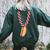 Hot Dog 4Th Of July Necklace Patriotic Food Lover Patriotic Women's Oversized Sweatshirt Back Print Forest