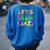 Retro Glow For Kids And Adults In Bright Colors 80 90 Women's Oversized Sweatshirt Back Print Royal Blue