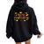 Fall Color Cute Adorable Happy Thanksgiving Women Oversized Hoodie Back Print Black