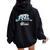 Floral Mimi Bear Matching Family Buffalo Pajama Women Oversized Hoodie Back Print Black