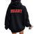 Friant California Souvenir Trip College Style Red Text Women Oversized Hoodie Back Print Black