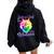 Just A Girl Who Loves Wolves Moon Wolf Girls Women Oversized Hoodie Back Print Black