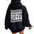 Student Council Vibes Retro Groovy School Student Council Women Oversized Hoodie Back Print Black