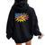 Super Mom Distressed Comic Mother Wife Women Oversized Hoodie Back Print Black