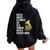 Never Underestimate An Old Woman With A French Horn Women Oversized Hoodie Back Print Black