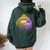 Carnival Party Costume Masquerade Lips Mardi Gras Women Oversized Hoodie Back Print Forest