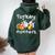 Bowling Turkey Hunters Strikes Bowling Women Oversized Hoodie Back Print Forest